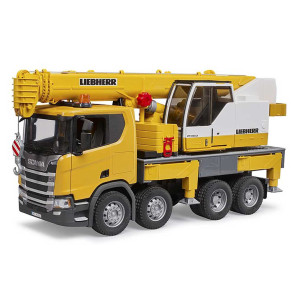 BRUDER КАМИОН SCANIA SUPER 560R С КРАН LIEBHERR И L+S МОДУЛ