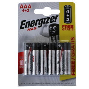 ENERGIZER Батерии MAX алкални AAA (4+2 бр.)