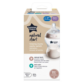 TOMMEE TIPPEE Шише за хранене 260 мл. NATURAL START 0+