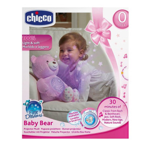 CHICCO Проектор плюшено мече РОЗОВ GIRL