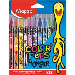 Maped Комплект флумастери Color Peps - Monster, 12 цвята