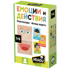 HEADU Флаш карти Емоции и действия Монтесори