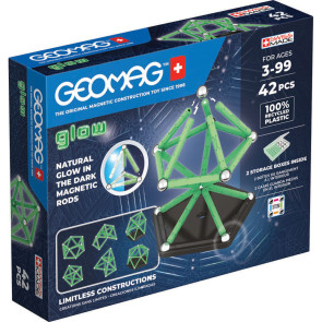 GEOMAG Светещ магнитен конструктор 42 части