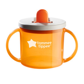 TOMMEE TIPPEE Неразливаща се чаша с дръжки 190 мл. 4+м FIRST CUP ОРАНЖЕВА