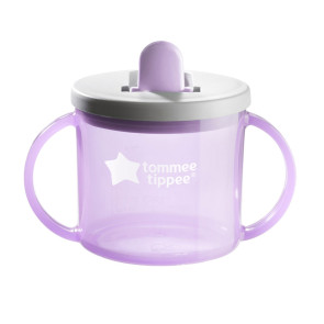 TOMMEE TIPPEE Неразливаща се чаша с дръжки 190 мл. 4+м FIRST CUP ЛИЛАВА