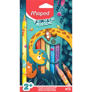 Maped Цветни моливи Jungle Fever Jumbo 12 цв.