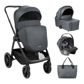 KIKKA BOO Комбинирана количка 3в1 MODENA DARK GREY