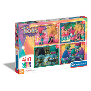 CLEMENTONI 4 в 1 Пъзел Trolls 3 