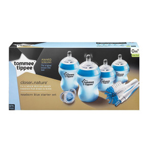 TOMMEE TIPPEE К-кт шишета за новородено Easi-Vent СИН+ четка за шишета