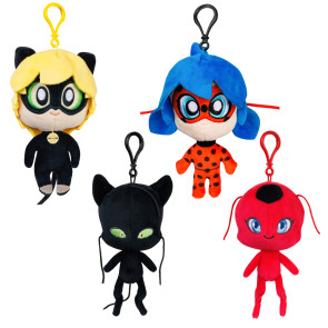 P.M.I. Miraculous Калинката и Котарака Плюшена фигура ключодържател