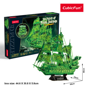 CubicFun Пъзел 3D кораб Flying Dutchman 360ч. Glow in the dark