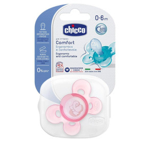 CHICCO Залъгалка силикон 0-6 м PHYSIO COMFORT РОЗОВА