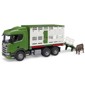 BRUDER камион Scania Super 560R За транспортиране на едър рогат добитък