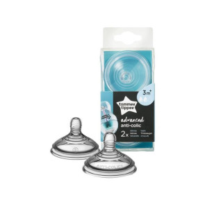 TOMMEE TIPPEE Биберон 2 капки 3+м. ANTI COLIC+ MEDIUM