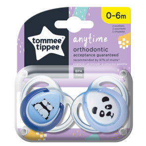 TOMMEE TIPPEE Ортодонтични залъгалки 0-6 м. ANYTIME СИНИ