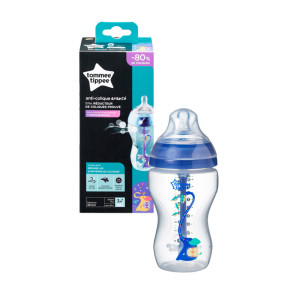 TOMMEE TIPPEE Шише за хранене с декорация 340 мл. 3+ ANTI-COLIC СИН