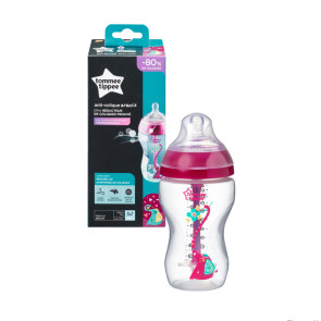 TOMMEE TIPPEE Шише за хранене с декорация 340 мл. 3+ ANTI-COLIC РОЗОВ