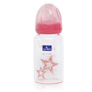 LORELLI Baby Care Шише стъкло с ANTI-COLIC биберон 120 мл BLUSH PINK