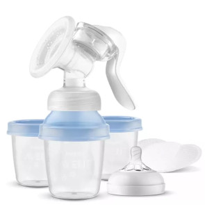 AVENT SCF430/13 Ръчна помпа за кърма с 3 чаши VIA NATURAL MOTION