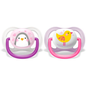 AVENT SCF080/06 Силиконови залъгалки 2 бр. 0-6 м. ULTRA AIR ANIMALS МОМИЧЕ ПИНГВИН/ПТИЦА