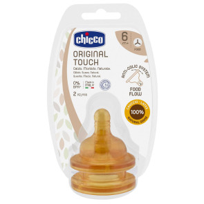 CHICCO Физиологичен биберон каучук ORIGINAL TOUCH 6+м кръстат