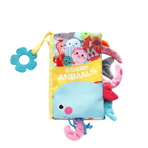 KIKKA BOO Текстилна книжка с чесалка OCEAN ANIMALS