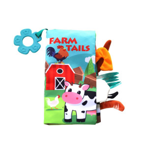 KIKKA BOO Текстилна книжка с чесалка FARM TAILS