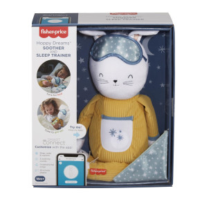 Fisher-Price® N BORN Плюшено музикално зайче със светещо коремче Hoppy Dreams™Smart Connect™