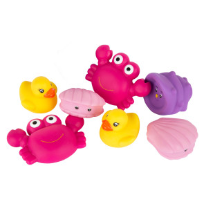 Playgro Комплект играчки - животни за баня 7 бр. 6+ м РОЗОВ