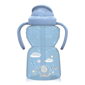 LORELLI Baby Care Чаша със сламка и дръжки 325 мл ANIMALS MOONLIGHT BLUE