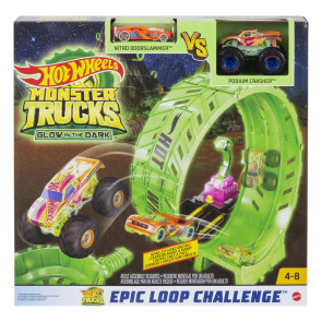 Hot Wheels™ Monster Truck Писта "Епичен лупинг" с 1 камионче и 1 количка