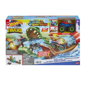 Hot Wheels® Color Shifters™ "Алигатор в блатото" Monster Trucks Swamp Chomp™ с 1 количка Piran-ahhh™