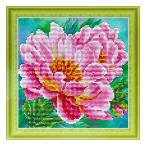 D'Art Диамантен гоблен - картина 30 x 30cм. с частична диамантена мозайка - Peonies