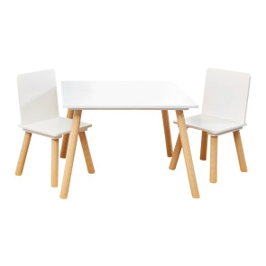 GINGER HOME К-кт дървена маса с 2 столчета WHITE