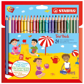 Stabilo Комплект цветни моливи и острилка Trio Thick 24 цвята