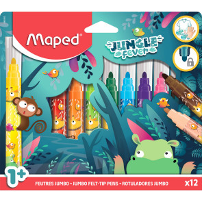 Maped Флумастери Jungle Fever Jumbo 12 цвята