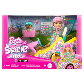 Barbie® Кукла Стейси с картинг количка и куче, вдъхновена от филма "Barbie and Stacie to the Rescue™"