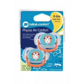 BBC Залъгалка силикон 2 бр. 0-6м. PHYSIO AIR CONFORT THE TRAVELER BLUE/ORANGE