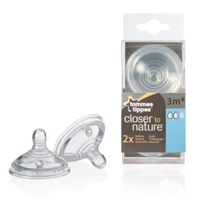 TOMMEE TIPPEE Биберон - 2 капки EASI VENT MEDIUM