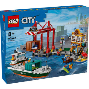 LEGO® City Крайбрежно пристанище с товарен кораб 60422