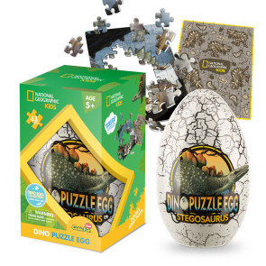 CubicFun Пъзел National Geographic Kids в метална кутия Stegosaurus 63ч. 2в1