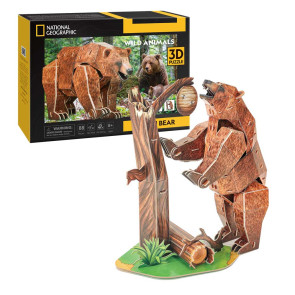 CubicFun Пъзел 3D National Geographic Кафява мечка 88ч. 