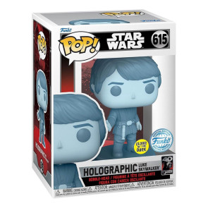 Funko POP! Фигура Disney Star Wars Return of the Jedi 40th - Holographic Luke Skywalker (Glows in the Dark) 615 Bobble-Head