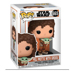 Funko POP! Фигура Disney Star Wars The Mandalorian - Peli Motto with Grogu 665 Bobble-Head