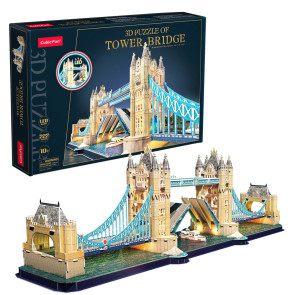 CubicFun Пъзел 3D Tower Bridge 222ч. Отварящ се с LED светлини