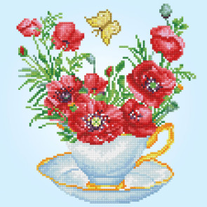 Diamond Dotz Диамантен гоблен Teatime Poppies 5851 диаманта