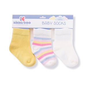 KIKKA BOO Бебешки памучни чорапи 1-2 г. STRIPES YELLOW