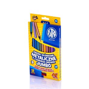 ASTRA Метални триъгълни моливи 12 цвята JUMBO