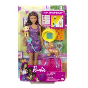 Кукла Barbie® - Осиновителка на 2 кученца Pup Adoption™