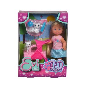 EVI LOVE Кукла Еви с котенце в количка
